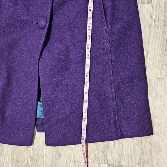 Boden Womens Purple Wool Mid-length Coat Size 6 - Picture 7 of 13